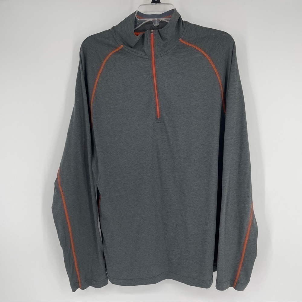 Cloudveil Pullover Mens  Gray Orange King Sleeve 1/4 Zip